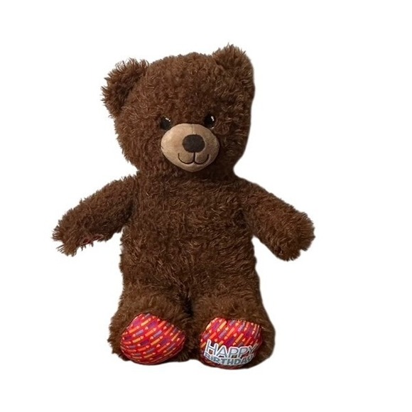 Build-A-Bear Workshop Other - Build-A-Bear Workshop Happy Birthday Brown Shaggy Plush Teddy Bear Candle Paws
